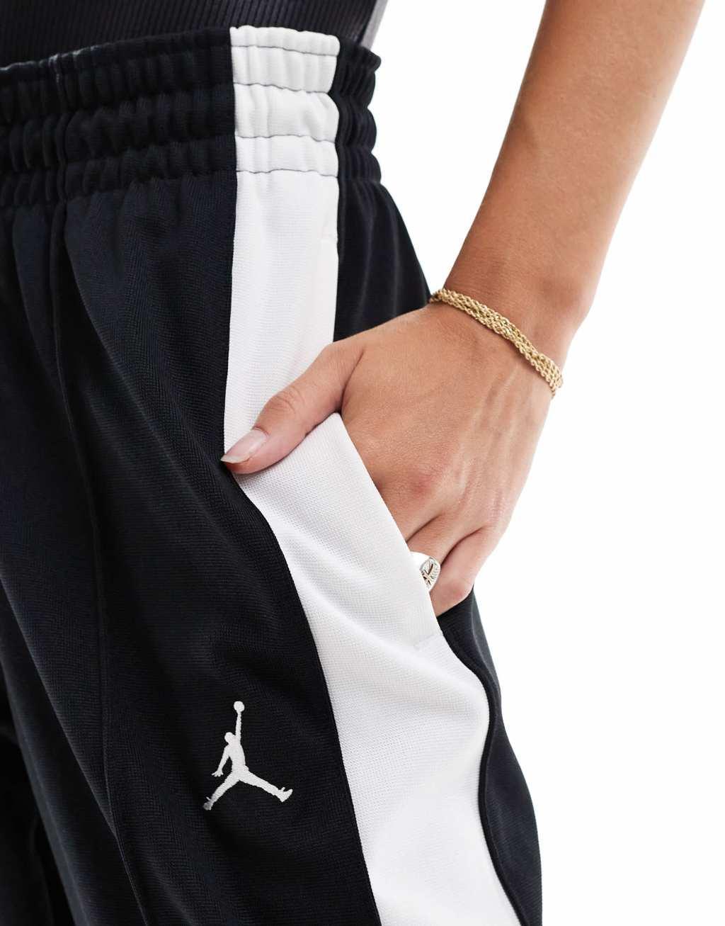 Nike Air Jordan knit wide leg sweatpants in black Product Image