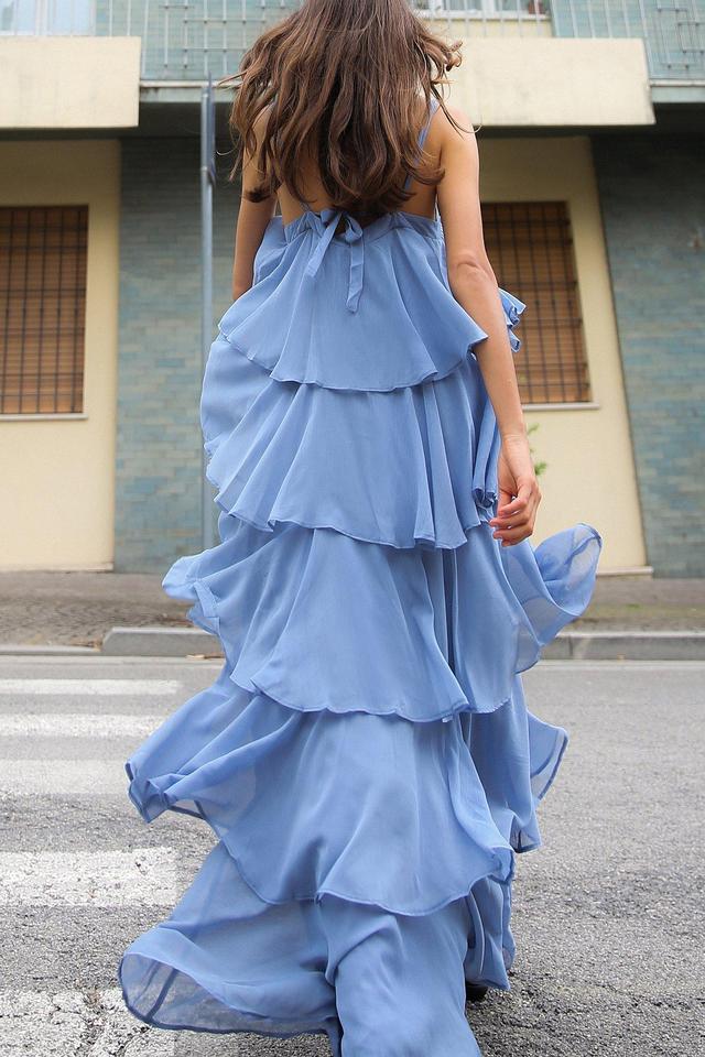 Tiered Chiffon Maxi Dress Product Image