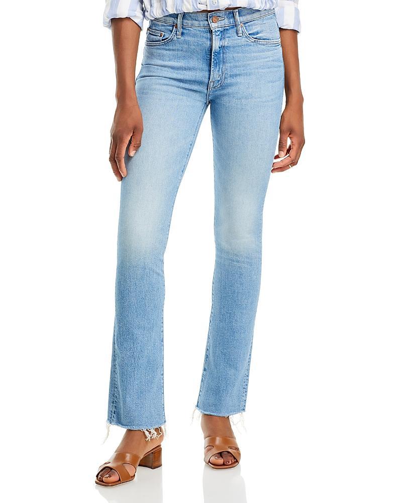 Mother The Insider Sneak Fray High Rise Straight Jeans in Love On The Beat Product Image