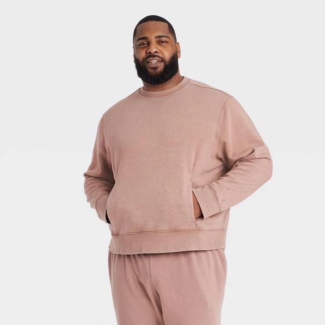 Mens Big Cotton Fleece Crewneck Sweatshirt - All In Motion Light Mauve 3XL Product Image