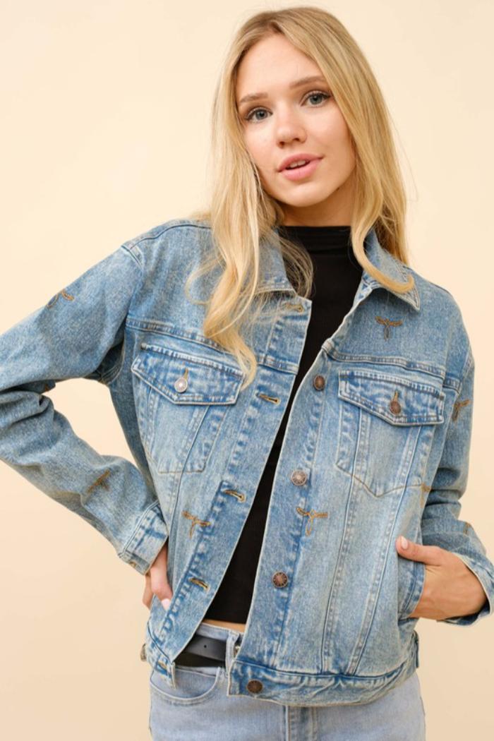 Boots Stitch Denim Trucker Jacket product image