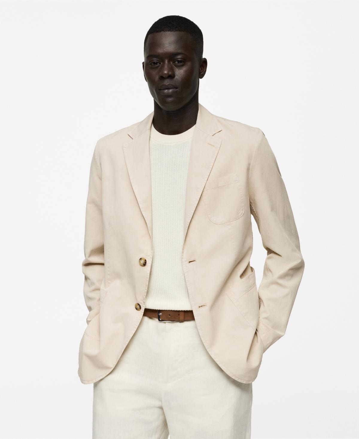 Mango Mens Linen Cotton-Blend Blazer Product Image