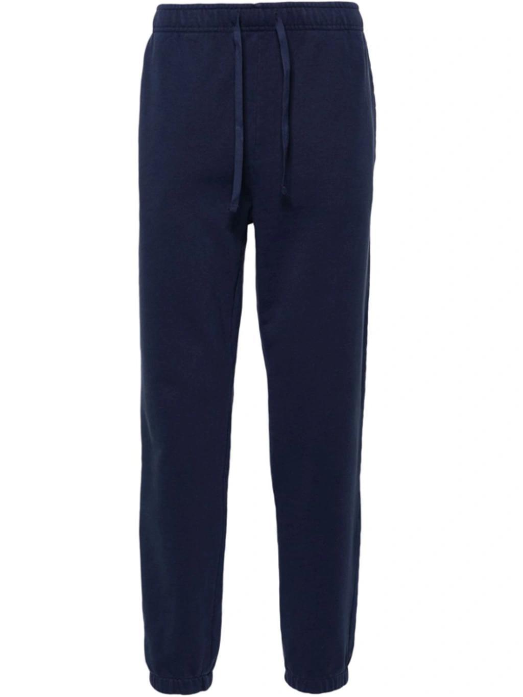 Polo Pony-embroidered Track Trousers In Blue Product Image