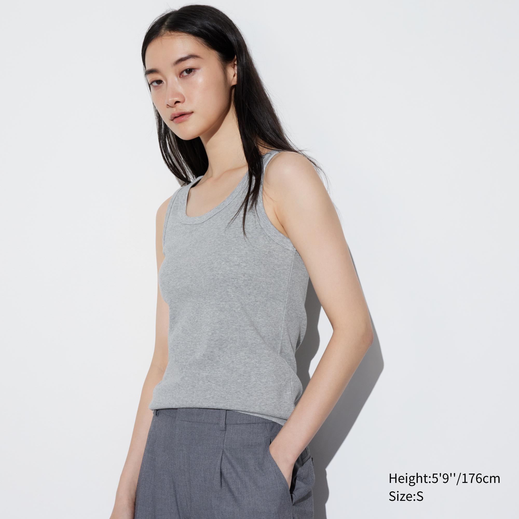 Womens Soft Ribbed Tank Top Gray XL UNIQLO US Product Image