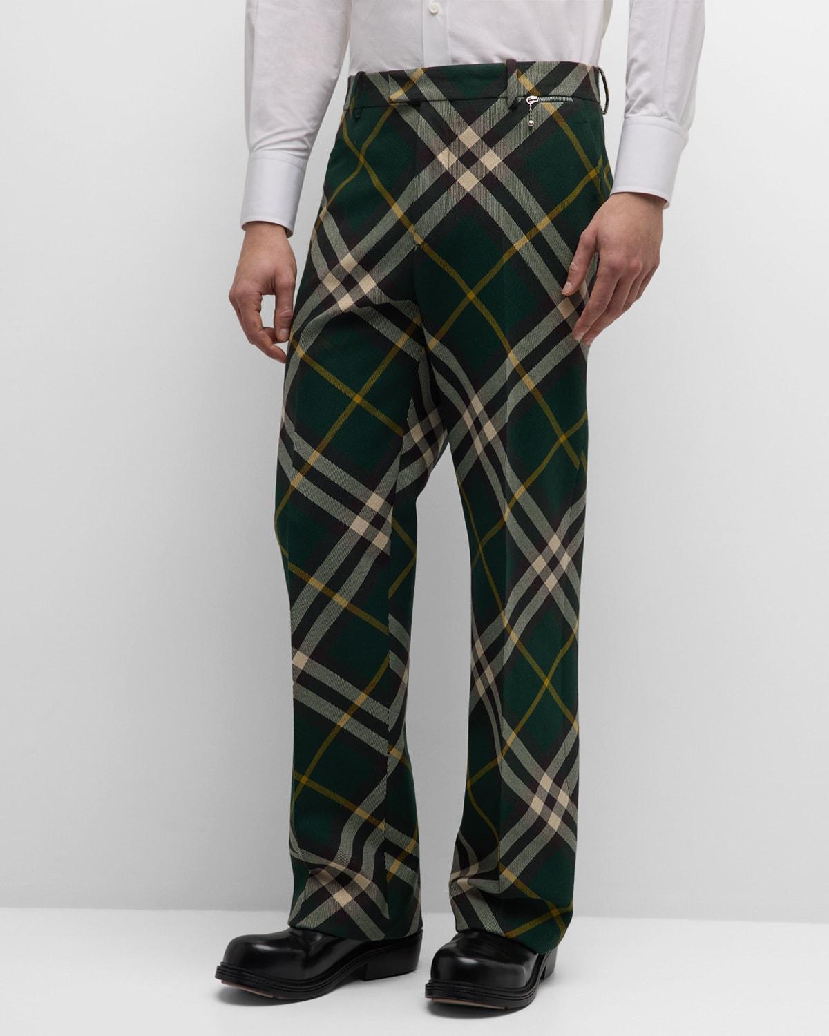 Mens IP Check Wool Suit Pants Product Image