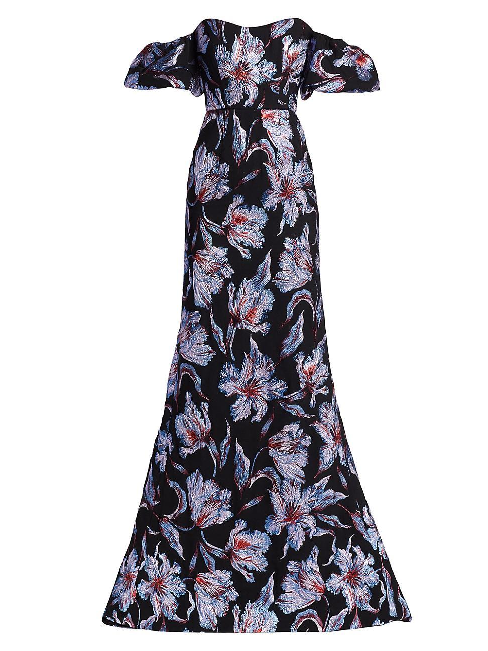 Womens Astaire Off-The-Shoulder Brocade Gown Product Image