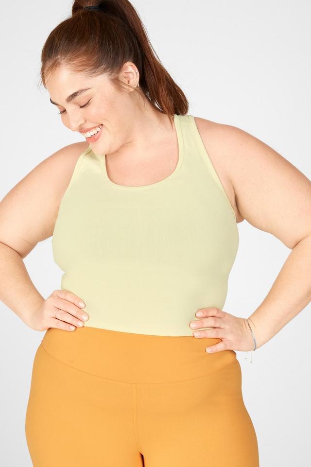 Fabletics Rylee SculptKnit Tank Womens yellow plus Size 3X Product Image