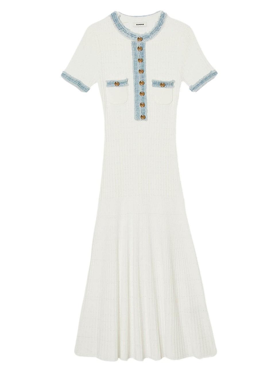 Sandro Alecia Ribbed Midi Dress Product Image