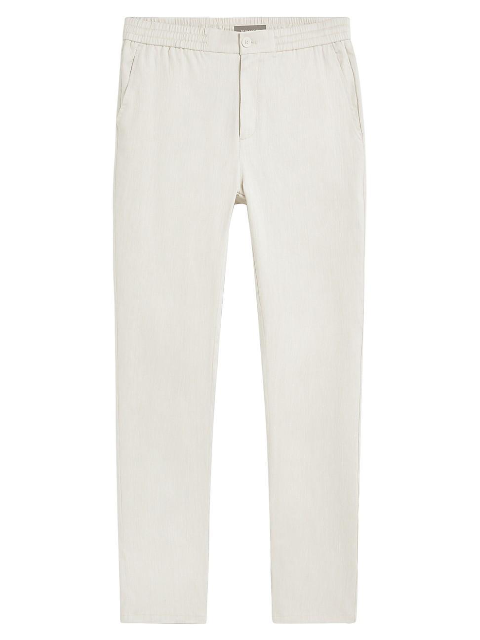 Mens Linen & Cotton Elasticized Straight-Leg Pants Product Image