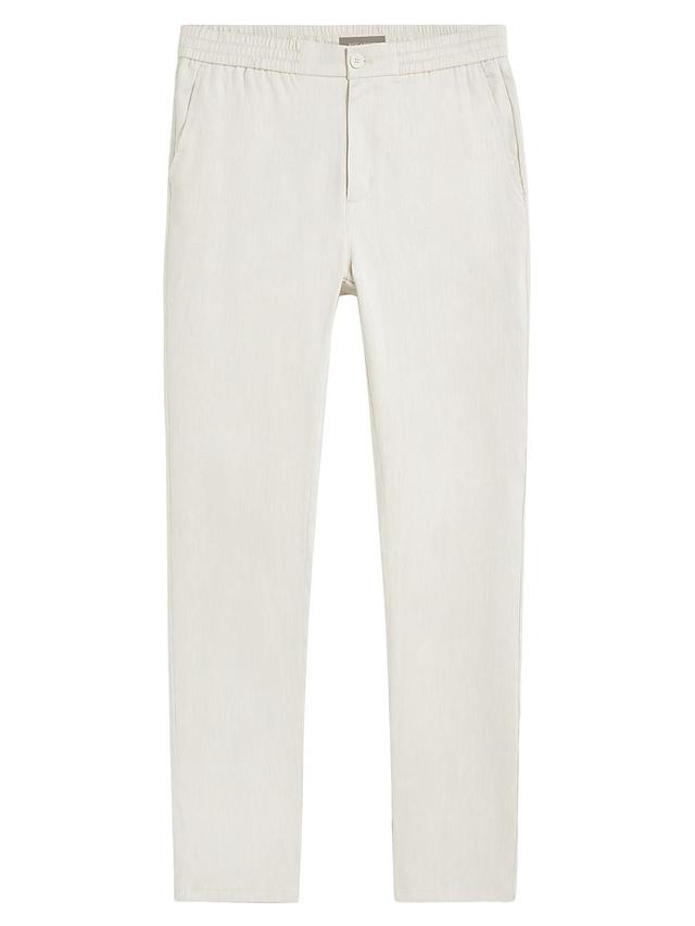 Mens Linen & Cotton Elasticized Straight-Leg Pants Product Image