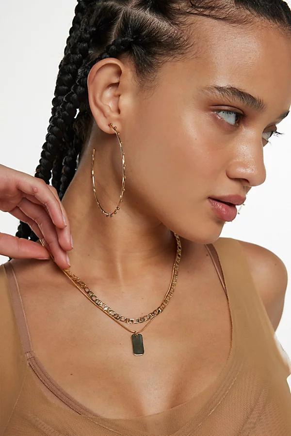 Essential Tag Chain Layering Necklace Set Womens at Urban Outfitters Product Image