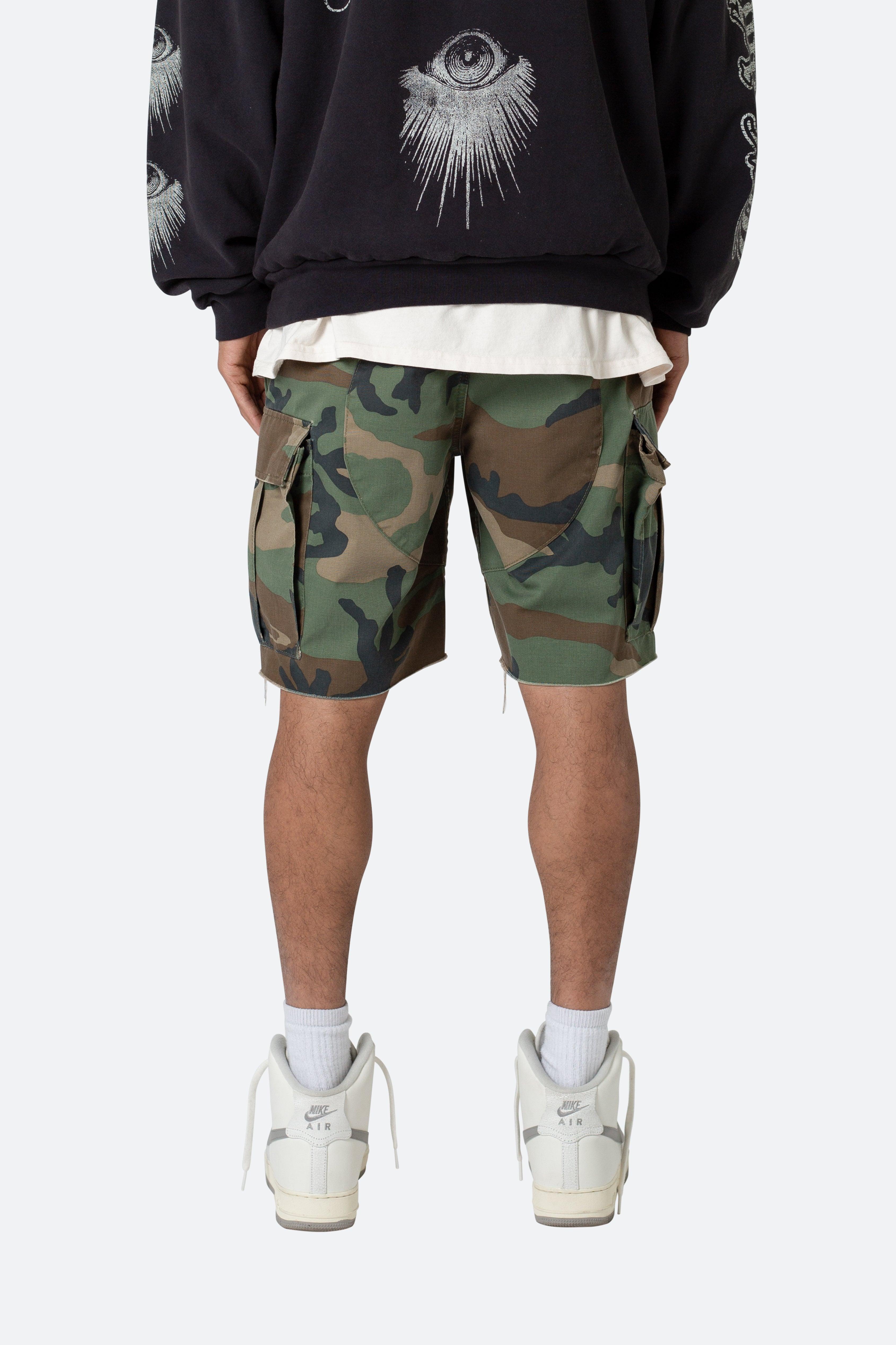 Distressed Cargo Shorts - Camo Product Image