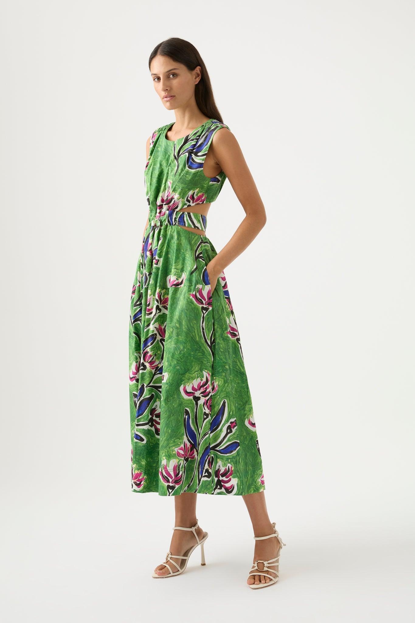 Zorina Tie Midi Dress Product Image