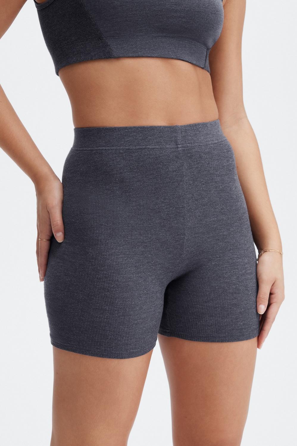 Fabletics RestoreKnit Slim Short Womens Pewter plus Size 4X Product Image