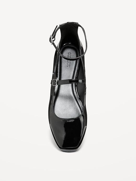 Double-Strap Faux Leather Mary Jane Flats Product Image