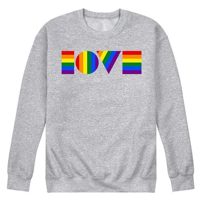 Mens Pride Love Fleece Sweatshirt Med Grey Product Image