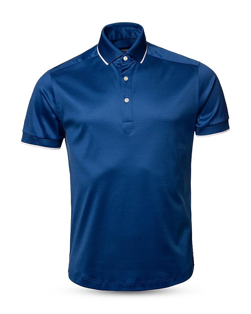 Eton Men's Contemporary Fit Short-Sleeve Polo  - BLUE - Size: Large Product Image