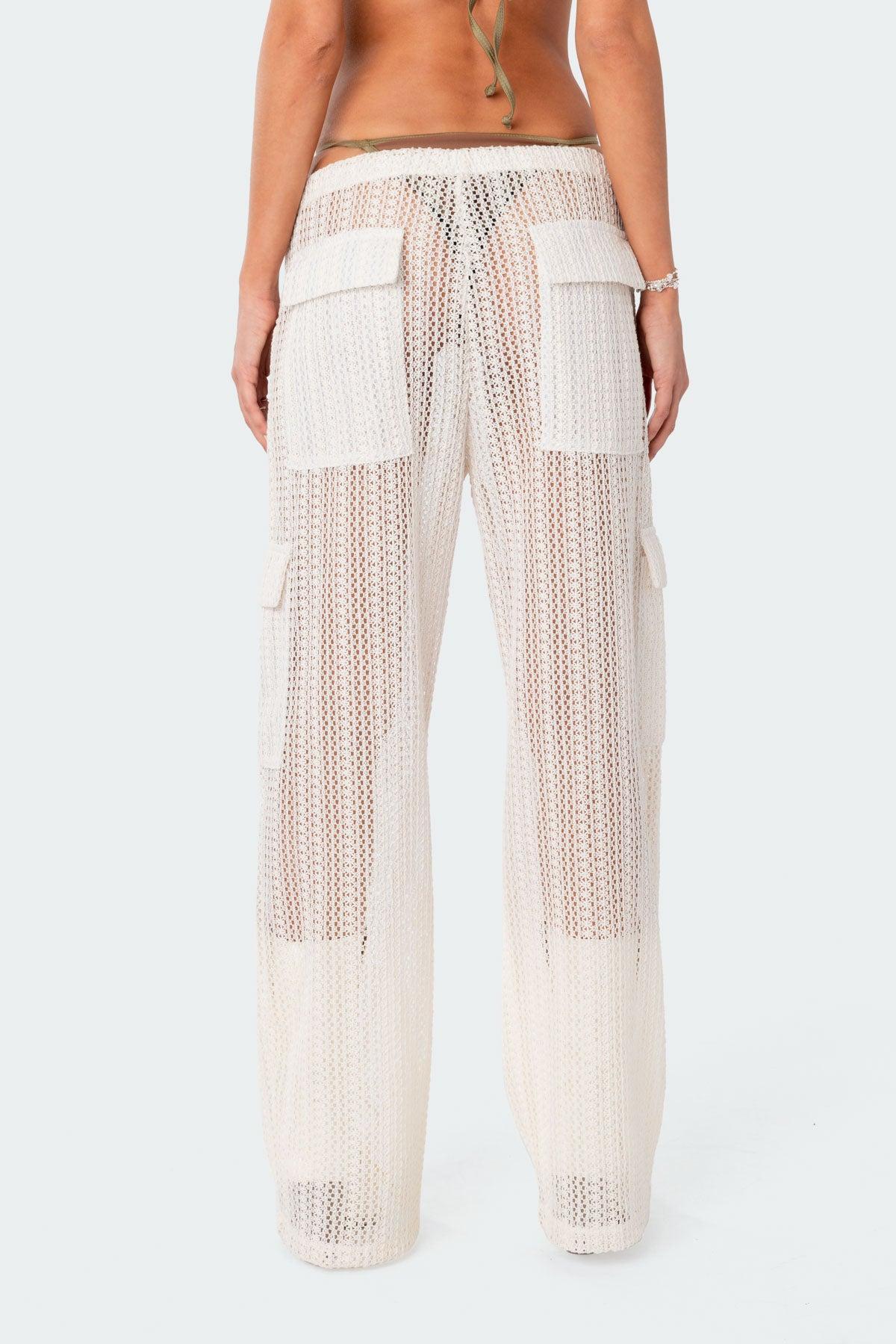 Ines Crochet Low Rise Cargo Pants Product Image