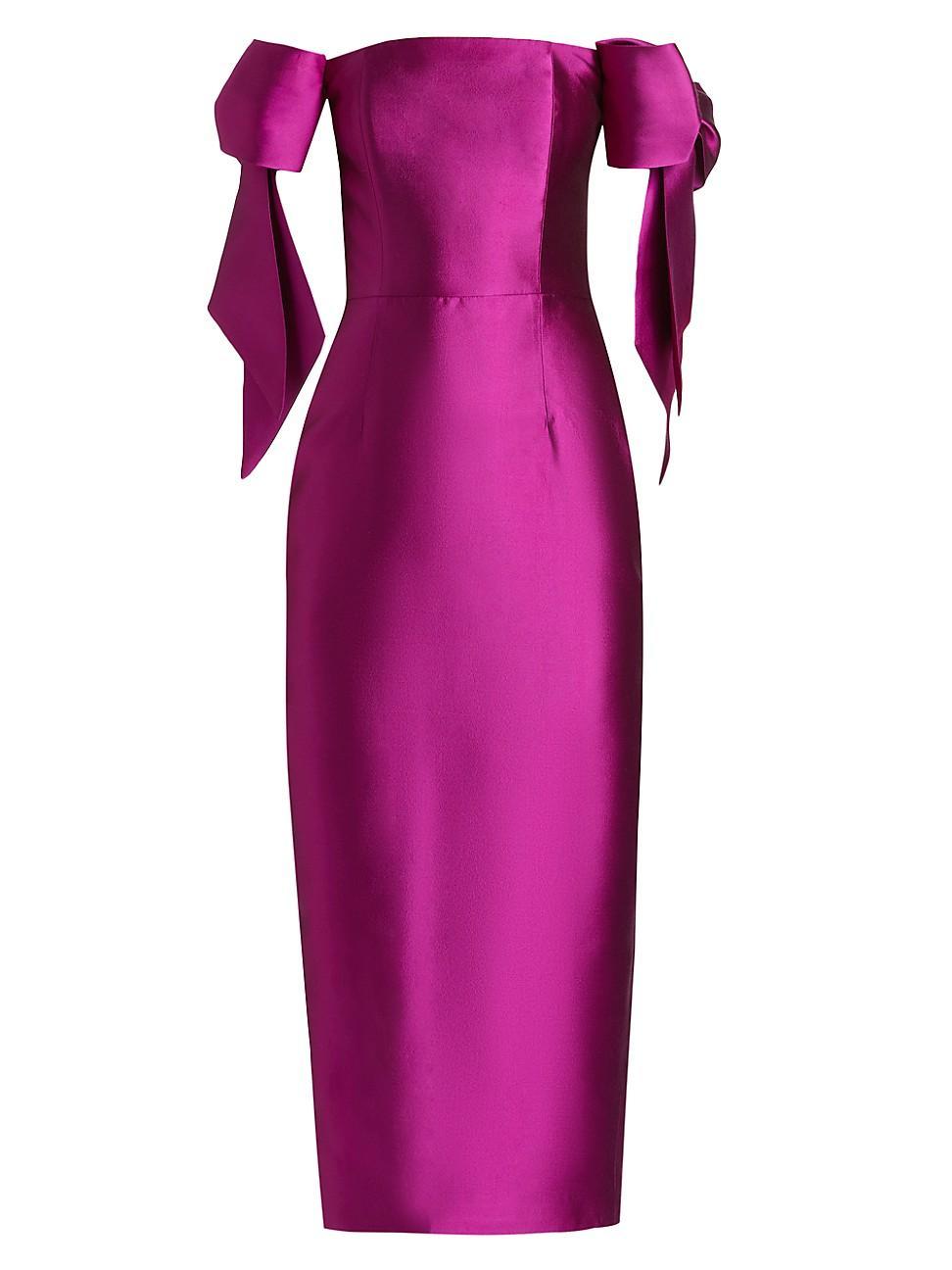 Womens Isabella Bow Midi-Dress Product Image