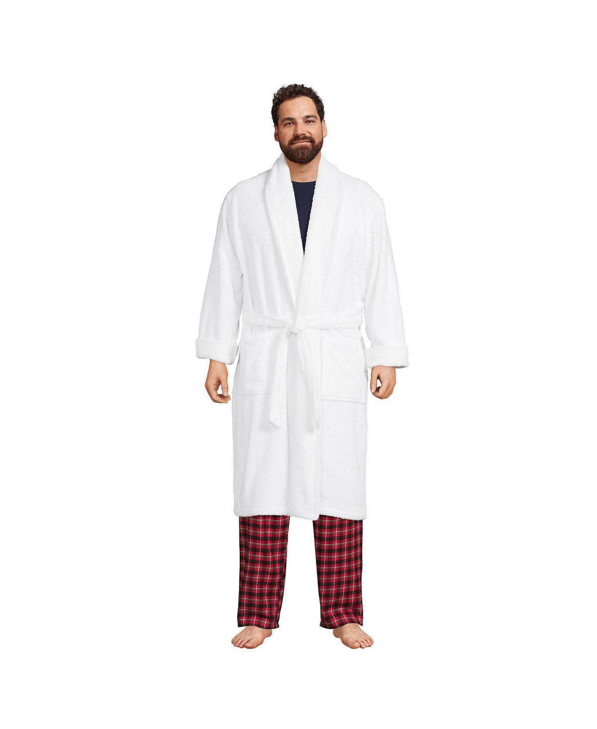 Big & Tall Lands End Calf-Length Turkish Terry Robe, Mens Rich Red Product Image