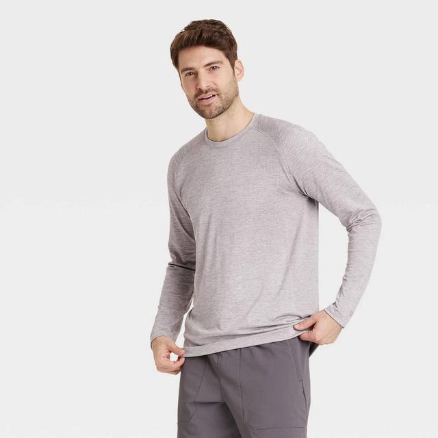 Mens Long Sleeve Seamless T-Shirt - All In Motion Heathered L Product Image