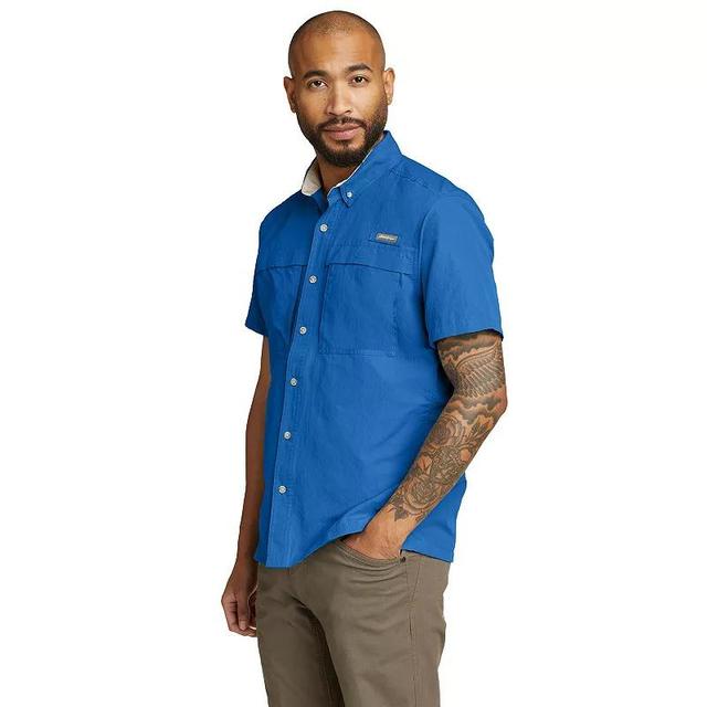 Big & Tall Eddie Bauer Ripstop Guide Short Sleeve Button Down Shirt, Mens Product Image