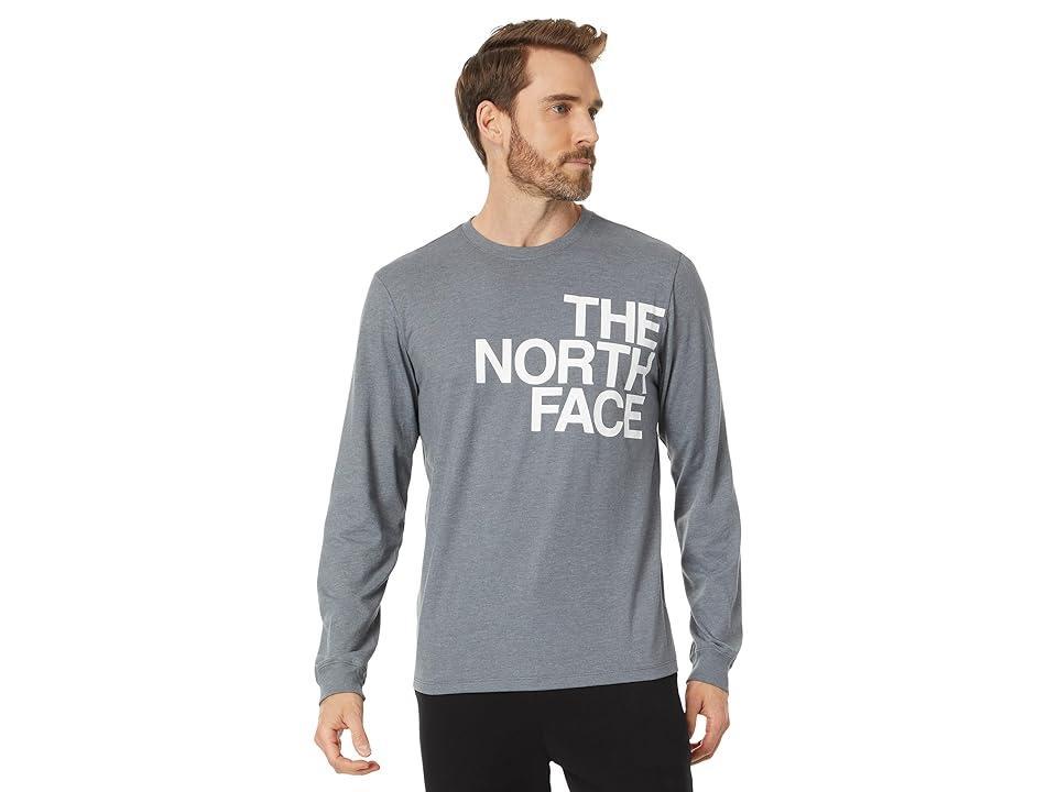 The North Face Long Sleeve Brand Proud Tee (TNF Medium Grey Heather/TNF White) Men's Clothing Product Image