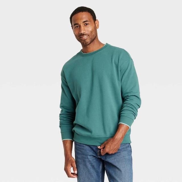 Mens French Terry Crewneck Pullover Sweatshirt - Goodfellow & Co L Product Image