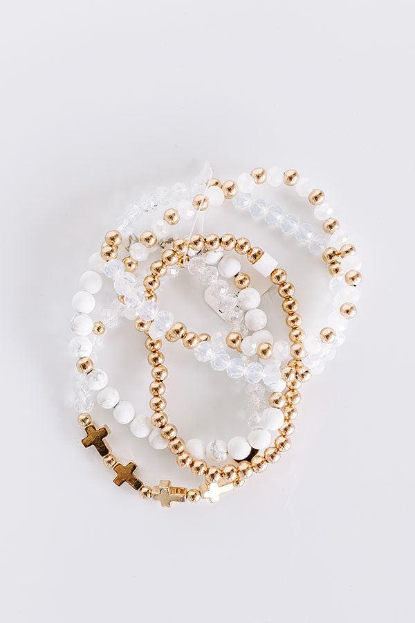 Full Of Faith Bracelet Set in White Product Image