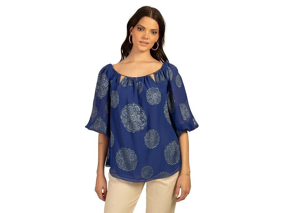 Trina Turk Saloni Top (Bengal /Ocean) Women's Clothing Product Image