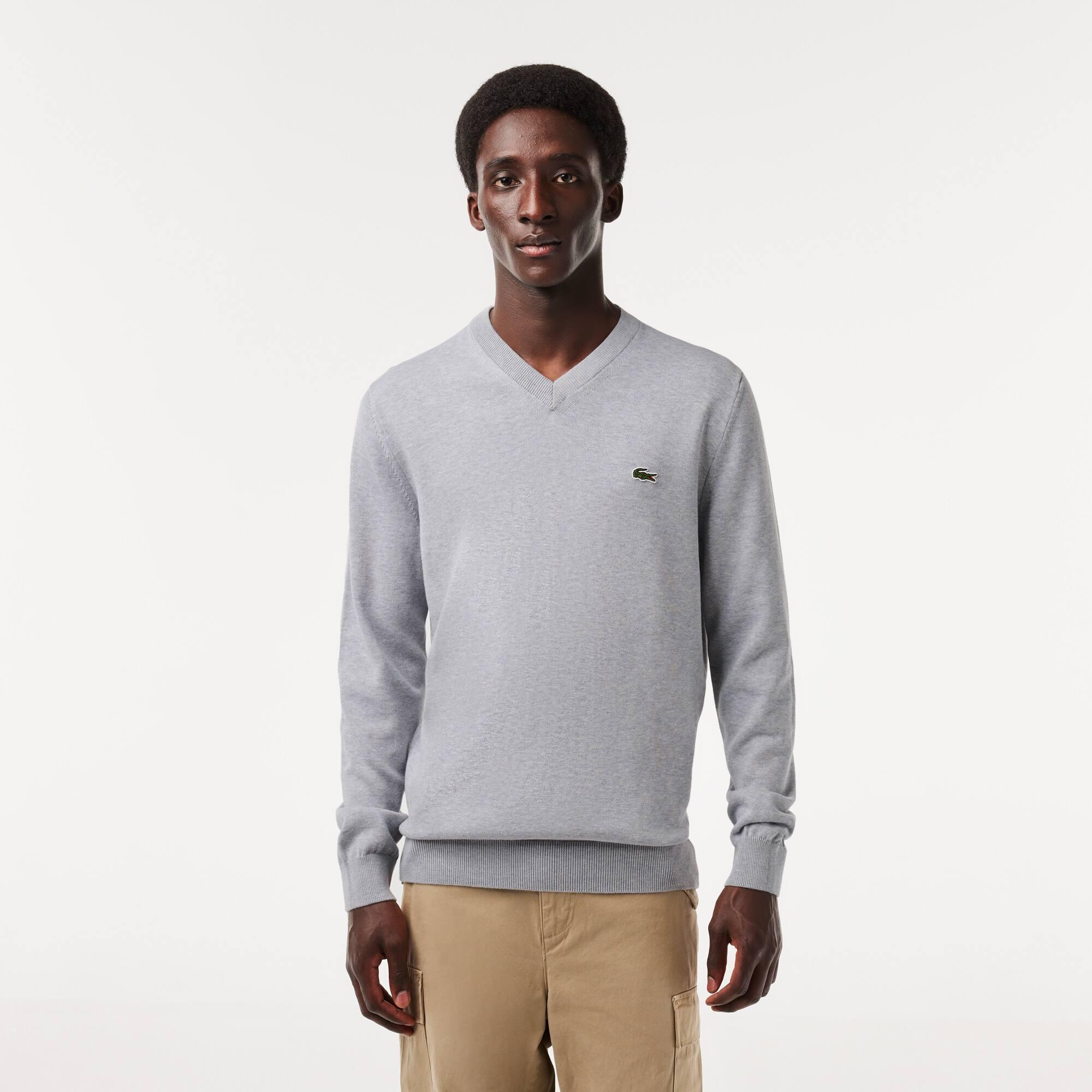 Monochrome Cotton V-neck Sweater Product Image