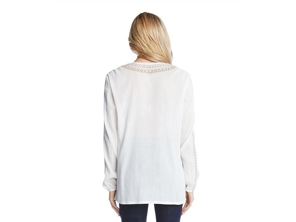 Karen Kane Embroidered Tunic (Off White) Women's Clothing Product Image