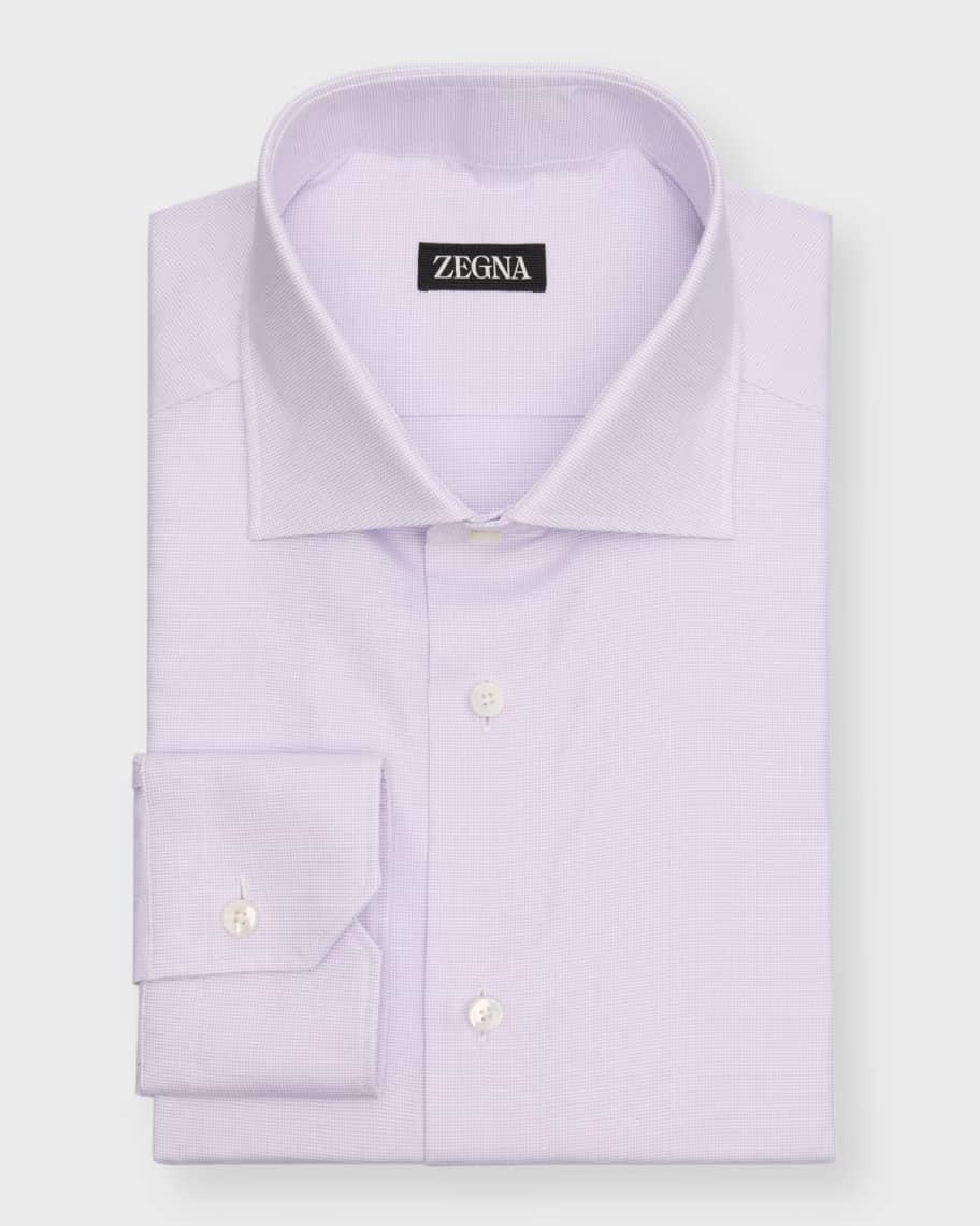 Men's Cotton Micro-Structure Dress Shirt Product Image