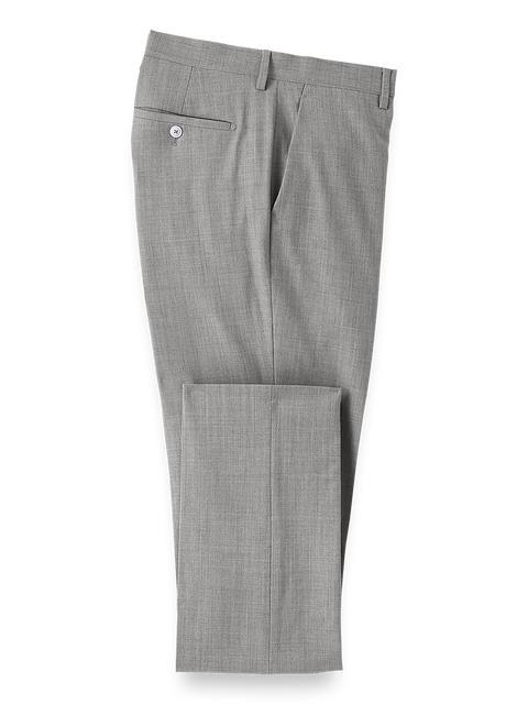 Wool Stretch Bengaline Suit Pants - Light Grey Product Image