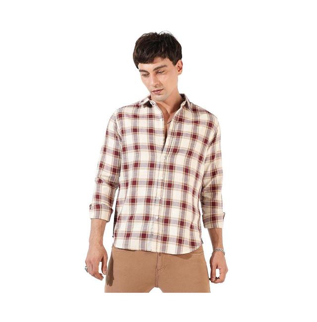 Campus Sutra Mens Multicolor Checkered Regular Fit Casual Shirt Product Image