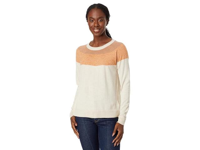 Smartwool Edgewood Color-Block Crew Sweater (Almond Heather) Women's Sweater Product Image