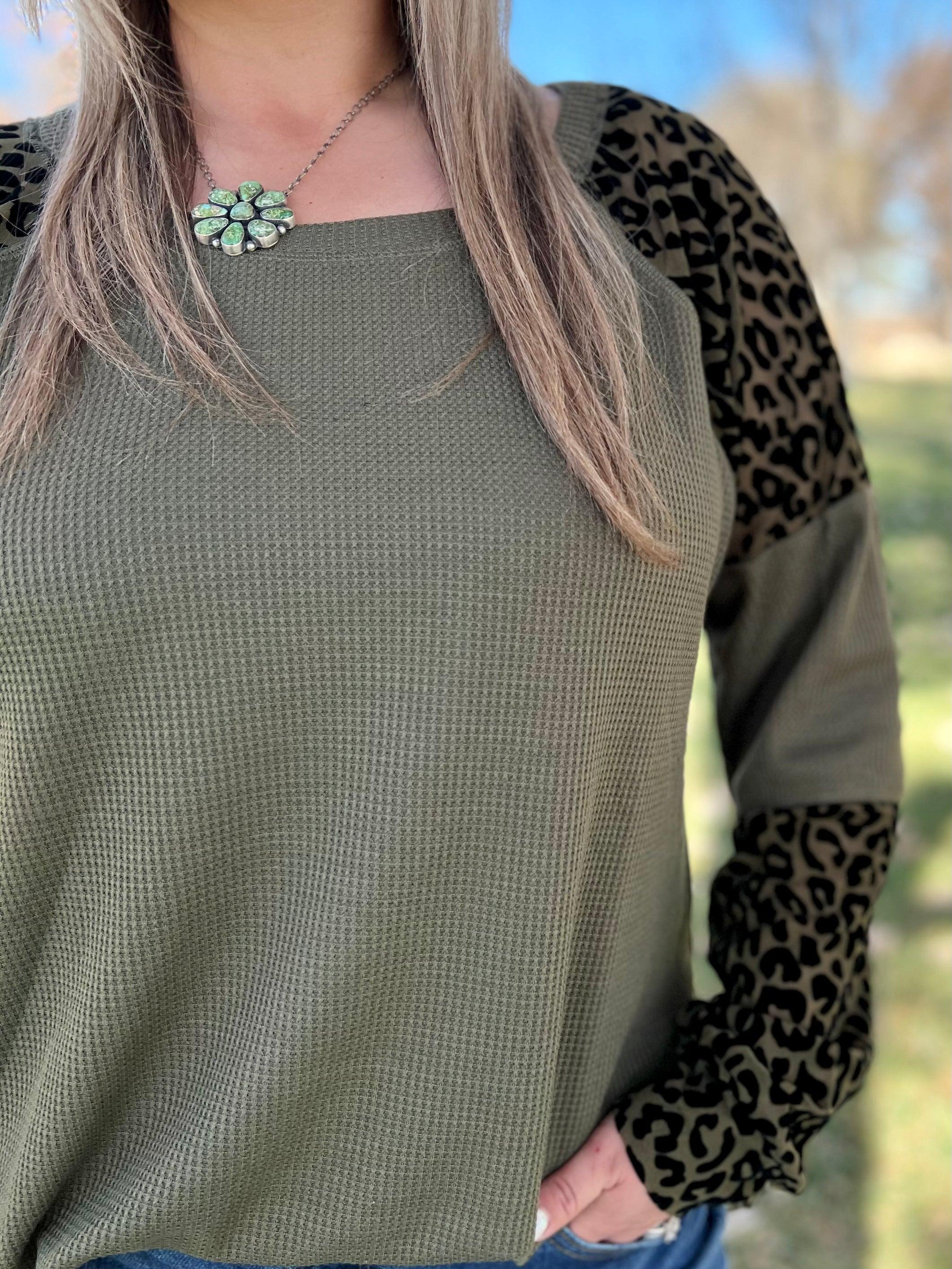 PLUS Sheerly Leopard Thermal Top-2 colors Product Image