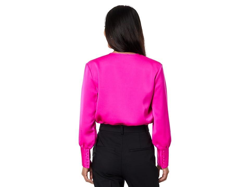 line and dot Miki Bodysuit (Magenta) Women's Clothing Product Image