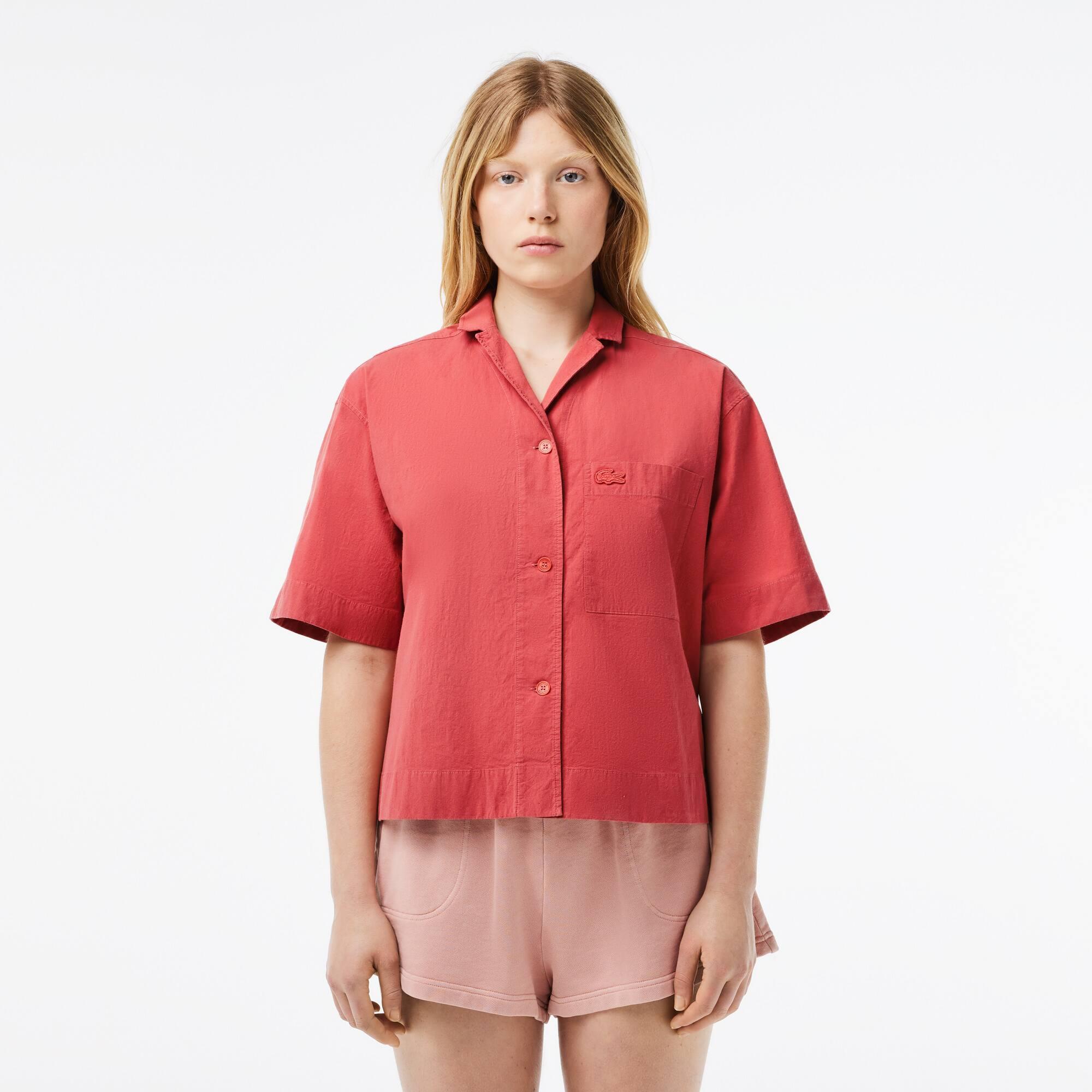 Cropped Oversized Cotton Shirt Product Image