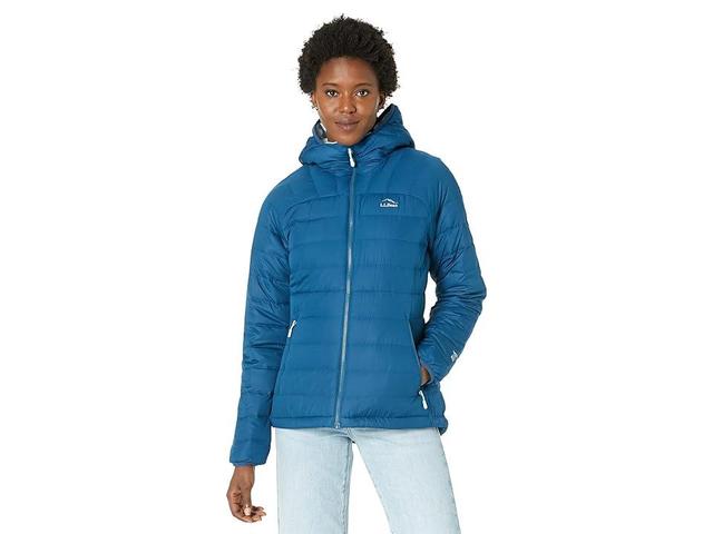 L.L.Bean Bean's Down Hooded Jacket (Dark Marine ) Women's Clothing Product Image