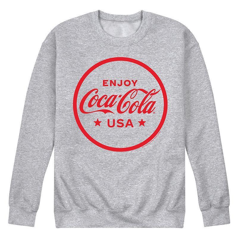 Mens Coca-Cola Enjoy CocaCola USA Graphic Fleece Sweatshirt Med Grey Product Image