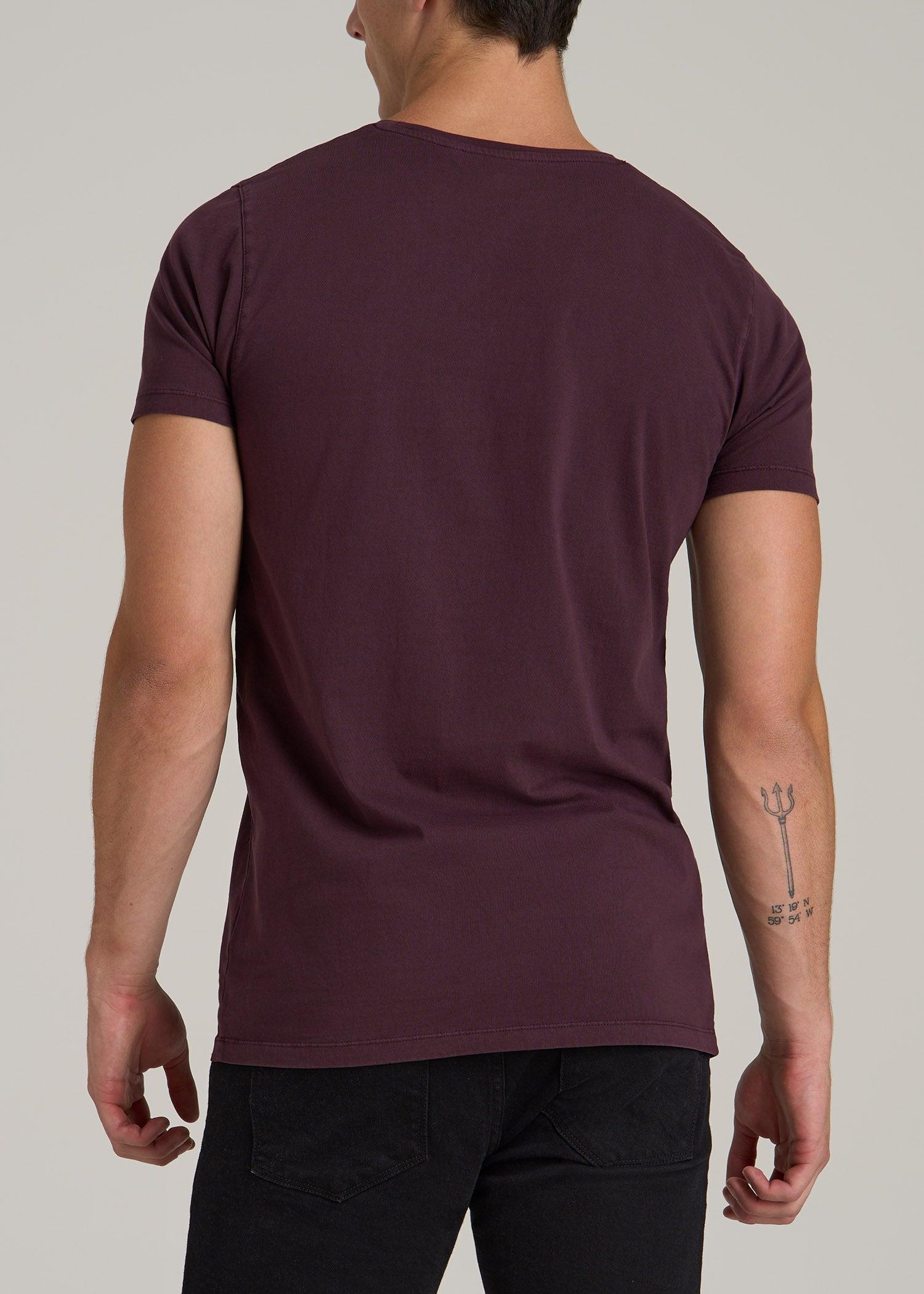 MODERN-FIT Garment Dyed Cotton Men's Tall T-Shirt in Deep Purple Male Product Image