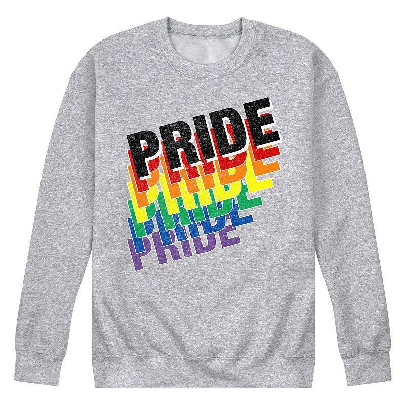 Mens Pride Repeated Fleece Sweatshirt Med Grey Product Image