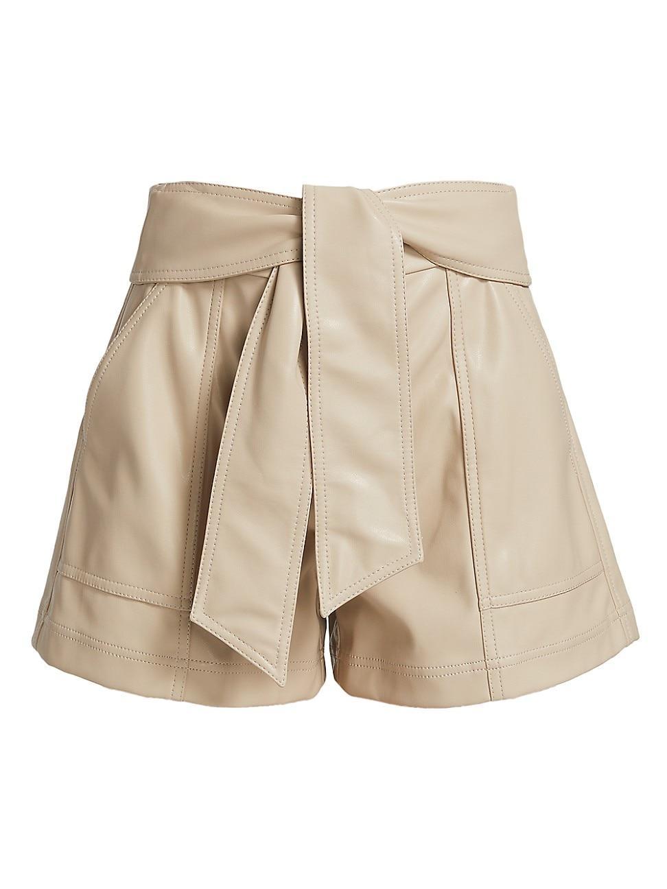 Womens Mari Vegan Leather Shorts Product Image