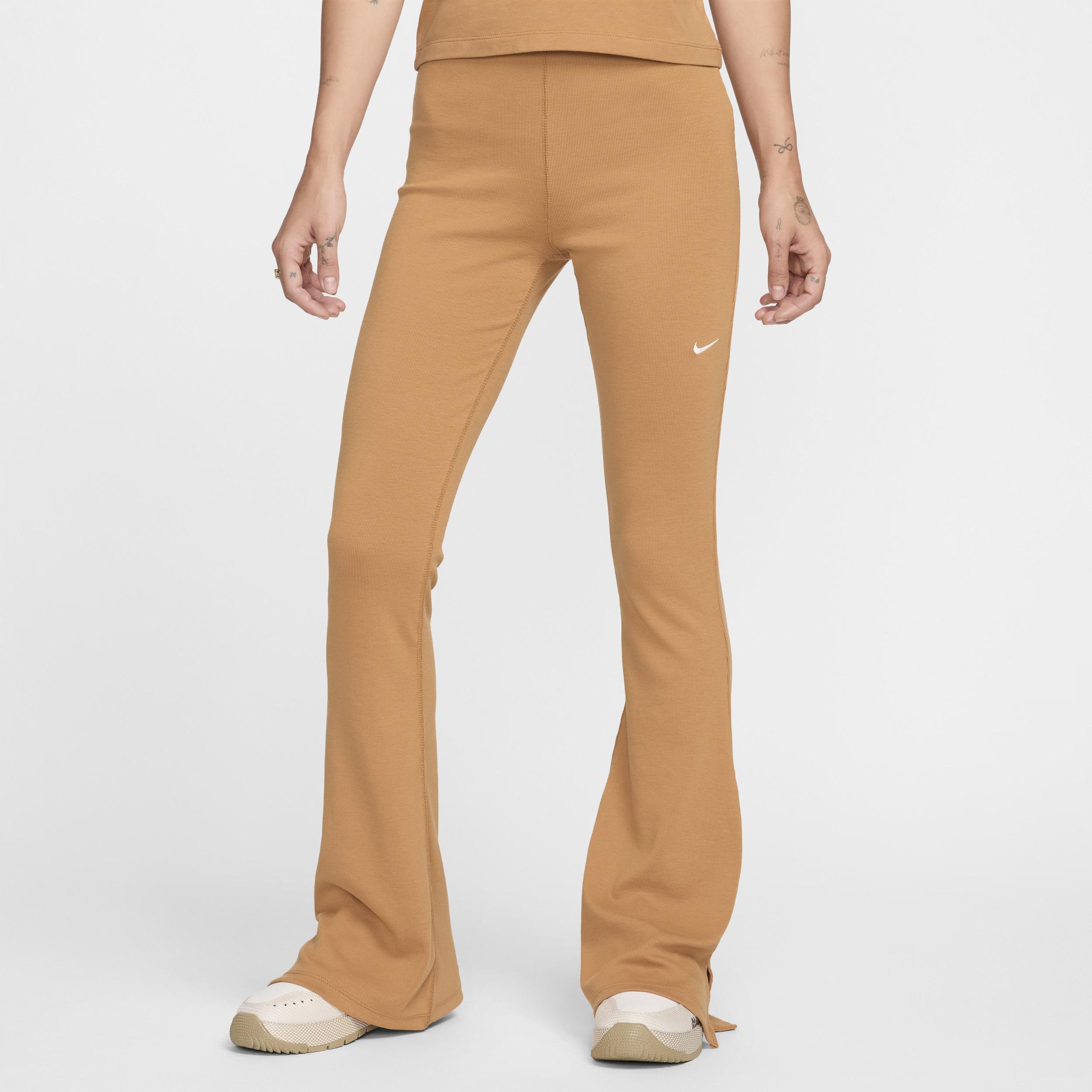 Women's Nike Sportswear Chill Knit Tight Mini-Rib Flared Leggings Product Image