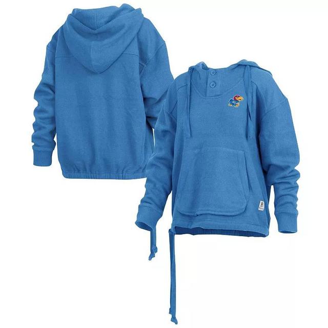 Womens Pressbox Royal Kansas Jayhawks Amore Keisha Button Pullover Hoodie Product Image