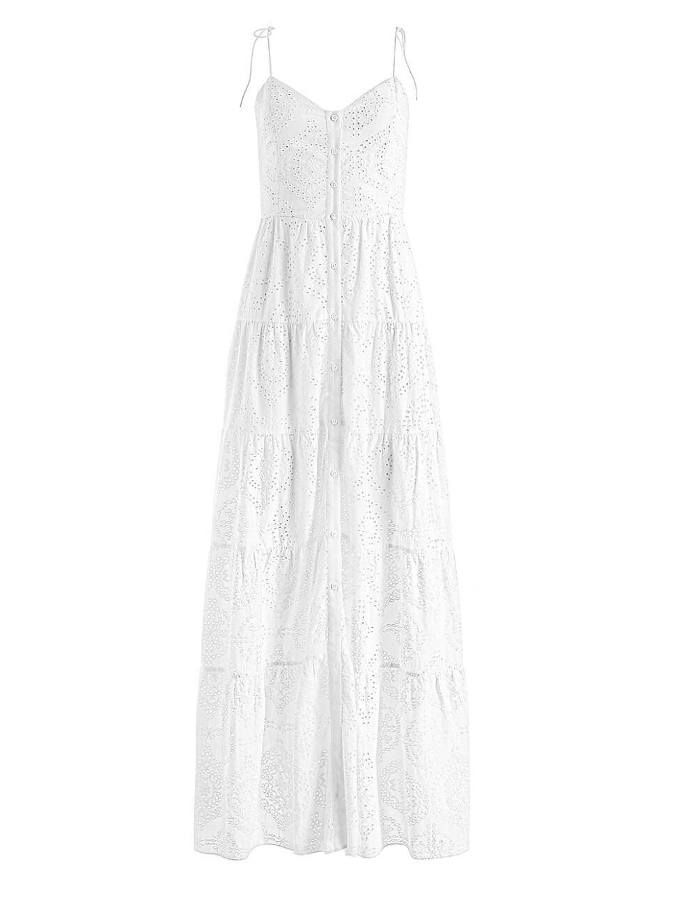 Womens Shantella Embroidered Cotton Voile Maxi Dress Product Image