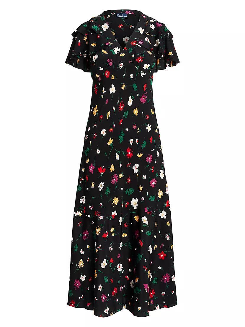 Floral Silk Crêpe Midi-Dress product image