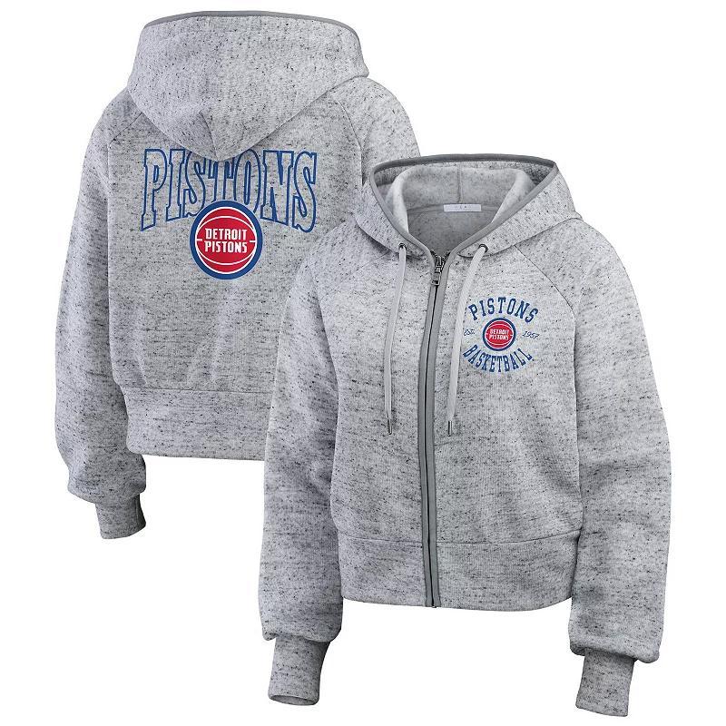 Womens WEAR by Erin Andrews Heather Gray Detroit Pistons Speckled Radiator Full-Zip Hoodie Product Image