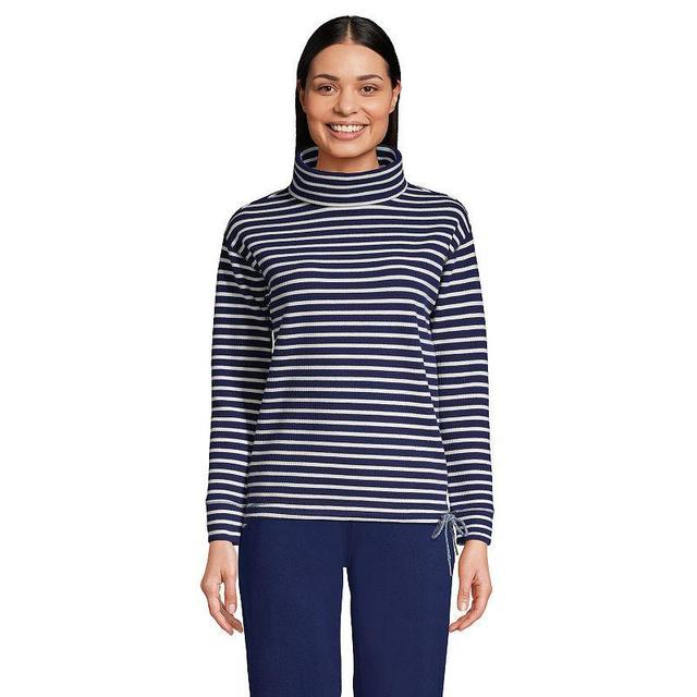 Womens Lands End Long Sleeve Funnelneck Waffle Top Product Image